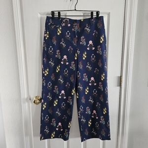 NWT Talbots Wide Ankle Twill Pants- Floral Radiance